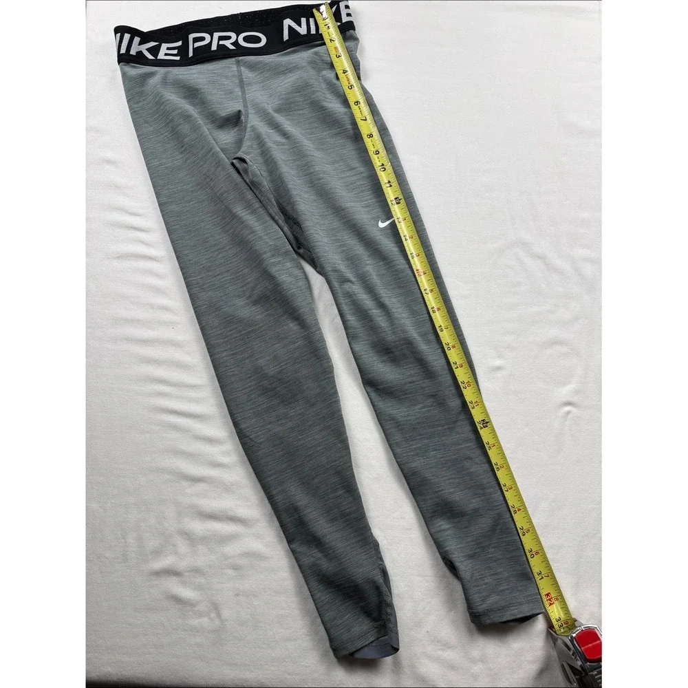 Nike Pro Dri-FIT Kids Grey Heathered Mesh Panel Athletic Leggings Size M
